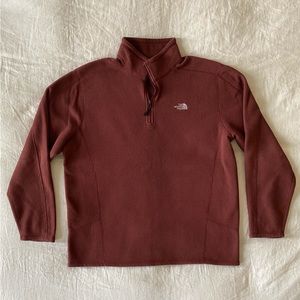 North Face Quarter Zip Pullover Sweatshirt (Maroon/Burgundy)